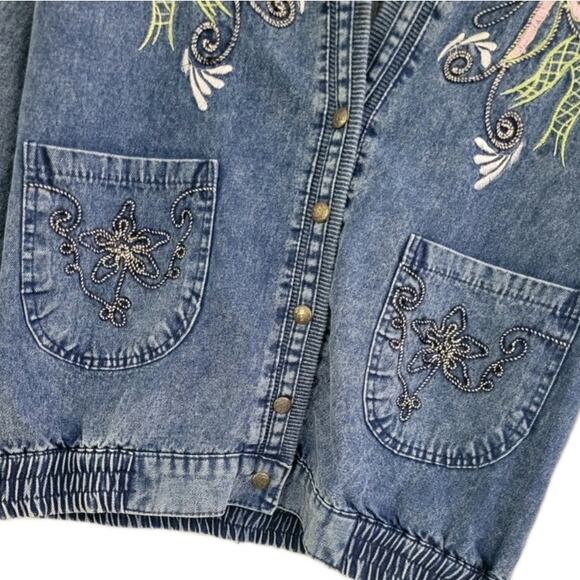 Vintage Japanese Brand‎ Embroidered Kimono Jacket Denim RARE - Picture 5 of 13